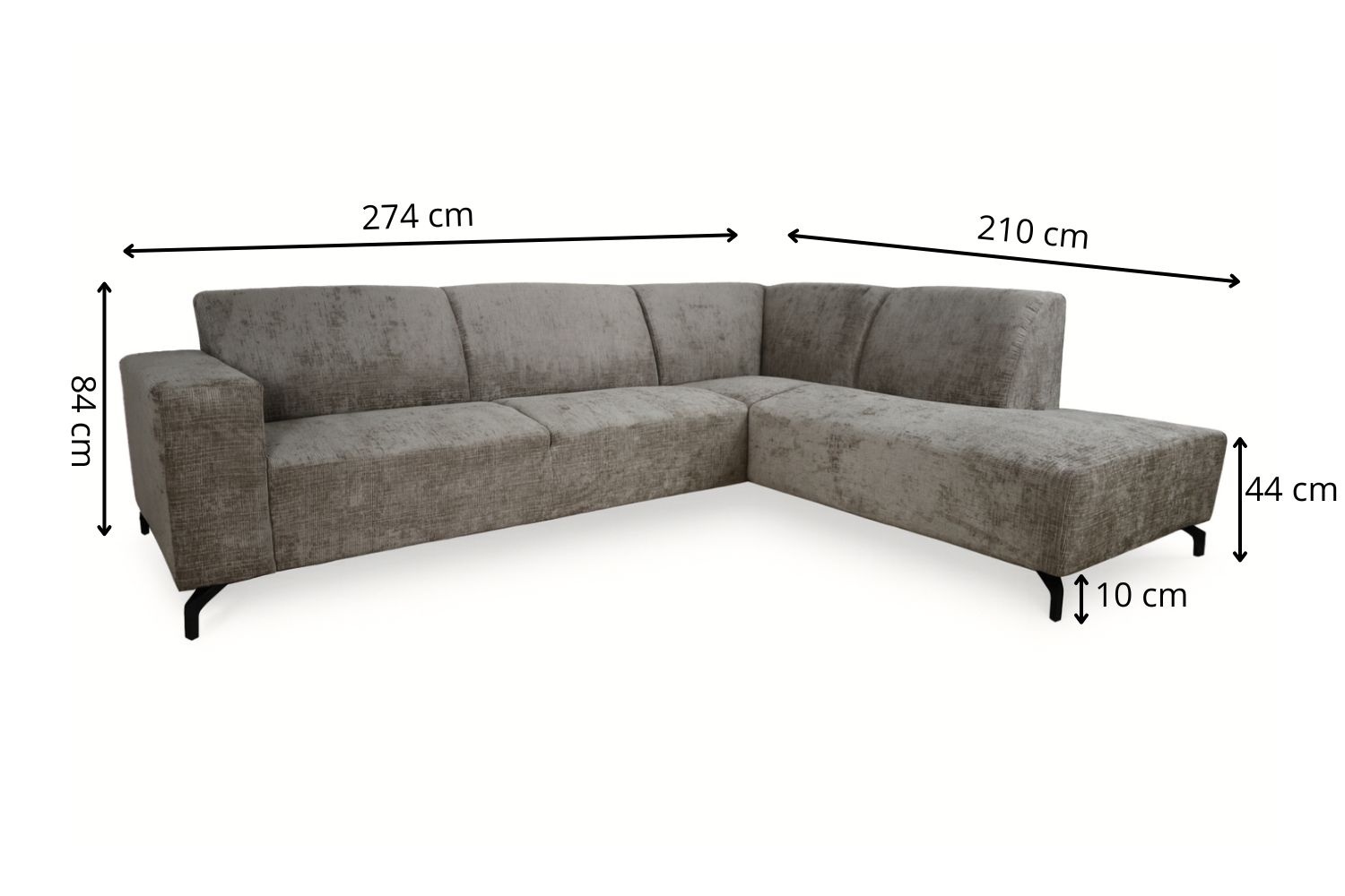 ACTIEDEAL Hoekbank Mara | Rechts | Stof Grijs