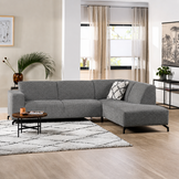 ACTIEDEAL Hoekbank Mara | Rechts | Stof Grijs
