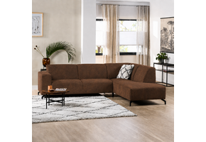 ACTIEDEAL Hoekbank Mara | Rechts | Suede Cognac