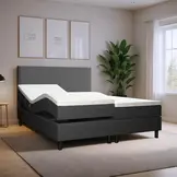 RETOURDEAL Elektrisch Boxspring 140 x 200 Antraciet | Incl. GRATIS splittopmatras | Basic (Niet in originele verpakking + kleine stofbeschadingen)
