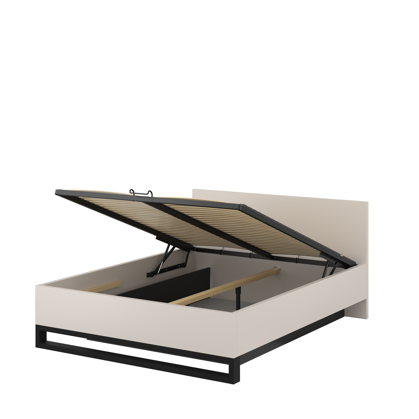 Houten Bed met Opbergruimte Halmstad - Beige