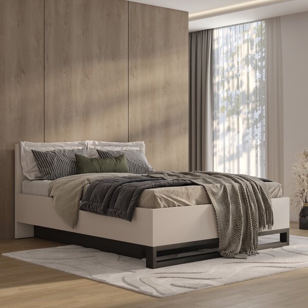 Home365 Houten Bed met Opbergruimte Halmstad - Beige