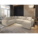 ACTIEDEAL Slaapbank met opbergruimte Max | Beige | U-bank XL Links