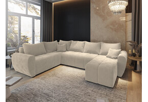ACTIEDEAL Slaapbank met opbergruimte Max | Beige | U-bank XL Links