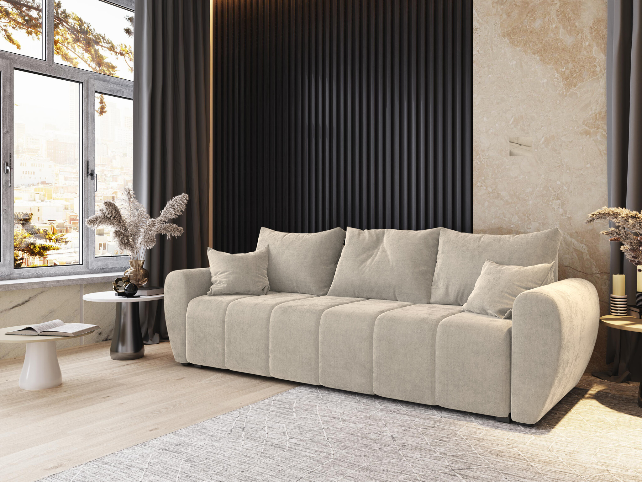 ACTIEDEAL Slaapbank met opbergruimte Max | Beige | Zitbank