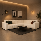 ACTIEDEAL Hoekbank Sara | Skai Creme