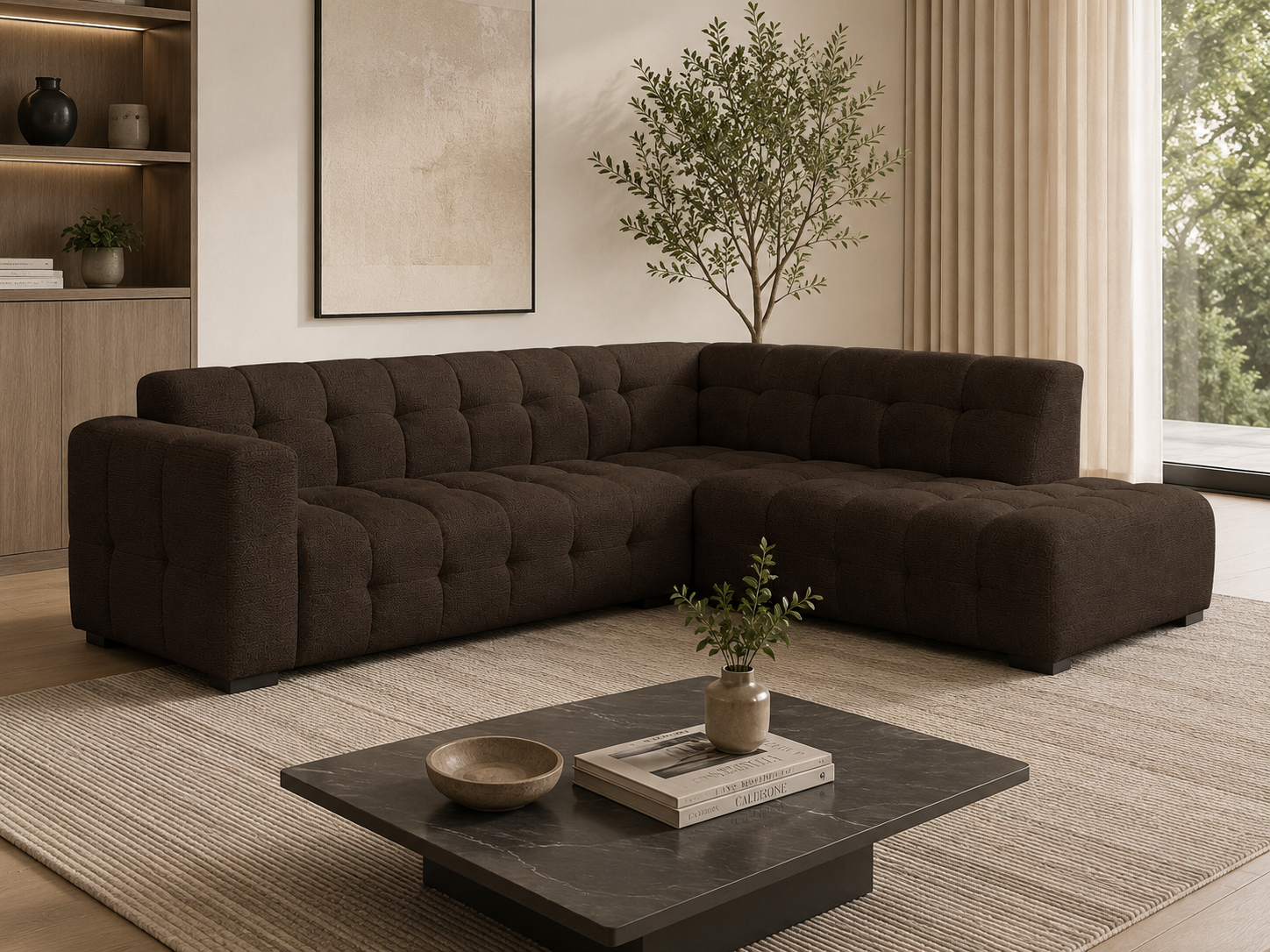 ACTIEDEAL L-Hoekbank Sara | Velvet Bruin