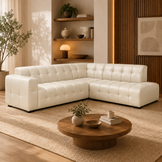 ACTIEDEAL L-Hoekbank Sara | Skai Creme