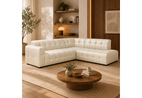 ACTIEDEAL L-Hoekbank Sara | Skai Creme