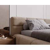 RETOURDEAL Opbergbed 140 x 200 - Stof Beige | Como - Zonder Matras - incl. Gasdrukvering (Niet in originele verpakking + Kans op Stofschade)