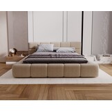 RETOURDEAL Opbergbed 140 x 200 - Stof Beige | Como - Zonder Matras - incl. Gasdrukvering (Niet in originele verpakking + Kans op Stofschade)