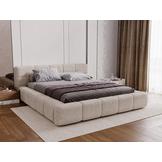 RETOURDEAL Opbergbed 140 x 200 - Stof Beige | Como - Zonder Matras - incl. Gasdrukvering (Niet in originele verpakking + Kans op Stofschade)