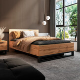 ACTIE Houten Bed met Opbergruimte Halmstad - 180 x 200 - Wotan Eiken | Zonder Matras