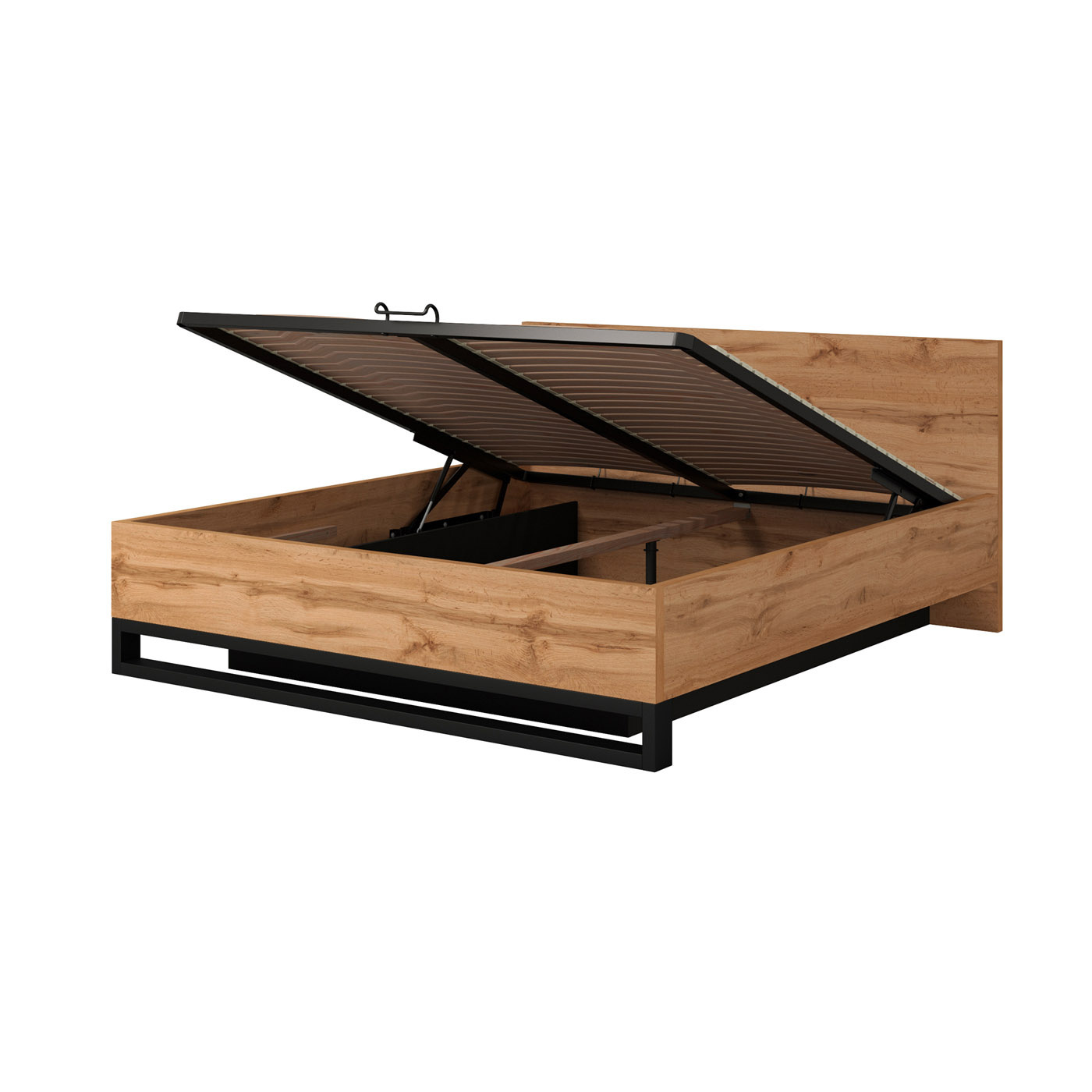 ACTIE Houten Bed met Opbergruimte Halmstad - 180 x 200 - Wotan Eiken | Zonder Matras