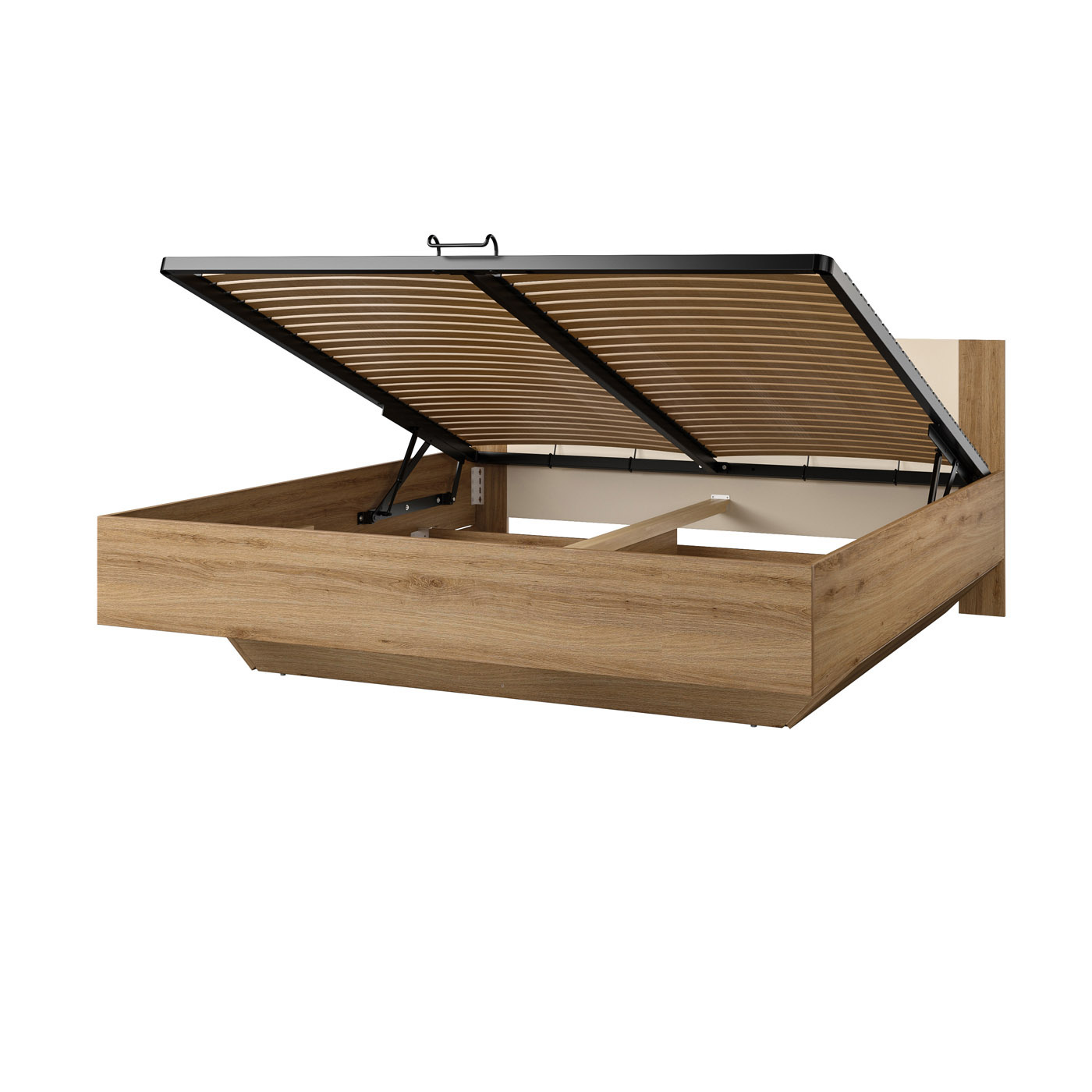 ACTIE Houten Bed met Opbergruimte Verdal - 180 x 200 - Wotan Eiken | Zonder Matras