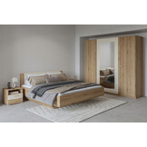 ACTIE Houten Bed met Opbergruimte Verdal - 180 x 200 - Wotan Eiken | Zonder Matras