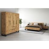 ACTIE Houten Bed Imola - 160 x 200 - Wotan Eiken | Zonder Matras