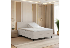 ACTIEDEAL Elektrische Boxspring Basic - 200 x 220 - Stof Beige | GRATIS SPLITTOPPER