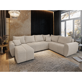 ACTIEDEAL Slaapbank met opbergruimte Max | Beige | U-bank XL Rechts