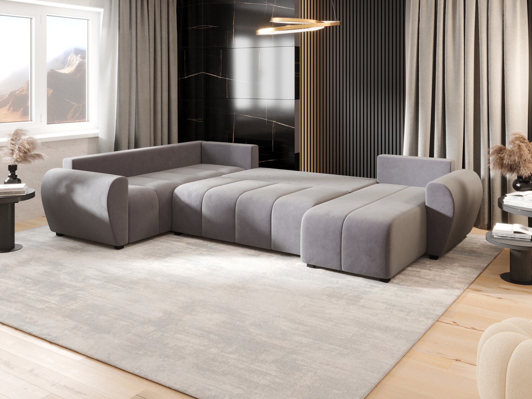 ACTIEDEAL Slaapbank met opbergruimte Max | Beige | U-bank XL Rechts
