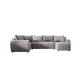 ACTIEDEAL Slaapbank met opbergruimte Max | Beige | U-bank XL Rechts