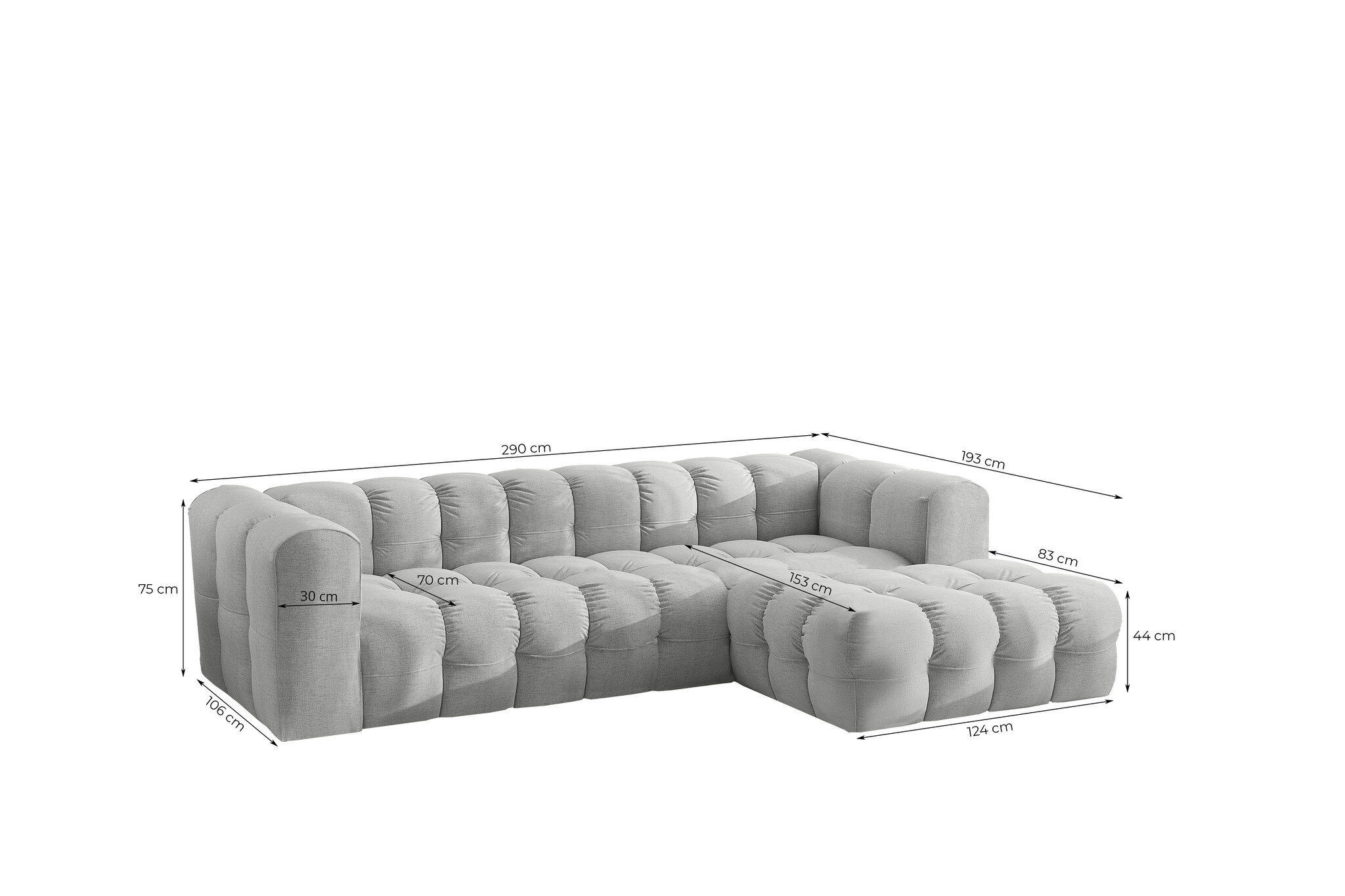 ACTIEDEAL Hoebank Belfast | Naturel/Beige | L-hoekbank Rechts