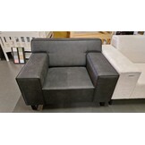 SHOWROOMMODEL Fauteuil Suede-look Antraciet - Comfortabele Zitstoel - Genua (Stevig opnieuw verpakking / Gebuiksproken aanwezig)