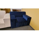 SHOWROOMMODEL Fauteuil Velvet Blauw - Comfortabele Zitstoel - Milaan (Stevig opnieuw verpakking / Kans op Gebruikssporen)