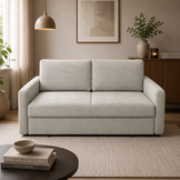 SHOWROOMMODEL Slaapbank 3-zits Chenille Grijs - Uitklapbare Sofa - Singapore (Stevig opnieuw verpakking / Kans op Gebruikssporen)