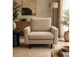SHOWROOMMODEL Fauteuil  Hawaii - Teddystof Beige  - Comfortabel z.g.a.n.