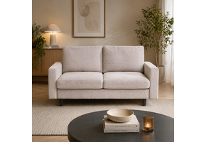 SHOWROOMMODEL Zitbank 2-zits Hawaii - Ribstof Crème - Comfortabel - z.g.a.n.