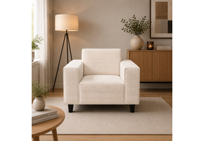 SHOWROOMMODEL Fauteuil Jakarta -Ribstof Crème - Comfortabel - z.g.a.n.