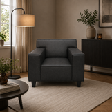 SHOWROOMMODEL Fauteuil Denver Suede-look Antraciet - Comfortabel - z.g.a.n.
