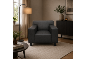SHOWROOMMODEL Fauteuil Denver Suede-look Antraciet - Comfortabel - z.g.a.n.