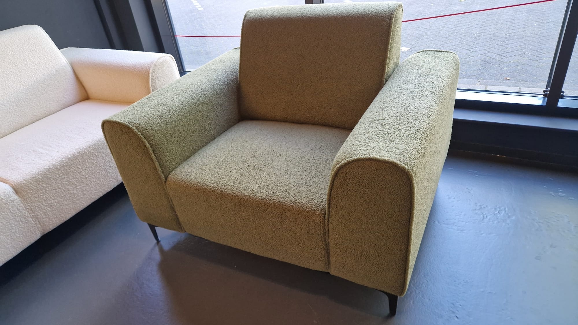 SHOWROOMMODEL Fauteuil Teddystof Groen - Comfortabele Zitstoel - Dallas (Stevig opnieuw verpakking / Kans op Gebruikssporen)