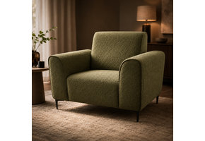 SHOWROOMMODEL Fauteuil DallasTeddystof mosgroen - z.g.a.n.