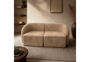 SHOWROOMMODEL Zitbank 2-zits Suede-look Beige - Moderne Zitbank - Athene  - z.g.a.n.