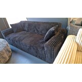 SHOWROOMMODEL Zitbank 3-zits Ribstof Zwart - Comfortabele Zitbank - Helsinki (Stevig opnieuw verpakking / Kans op Gebruikssporen)
