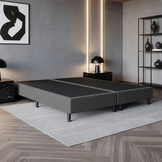 RETOURDEAL Boxspring Boxen 160 x 210 - Stof Antraciet | 20 cm Hard Box - Extra lange maat (Niet in originele verpakking + Kans op Schade)