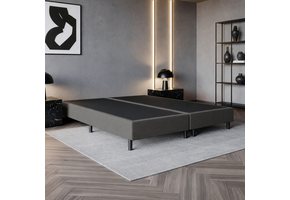 RETOURDEAL Boxspring Boxen 160 x 210 - Stof Antraciet | 20 cm Hard Box - Extra lange maat (Niet in originele verpakking + Kans op Schade)