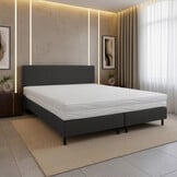 ACTIEDEAL Boxspring 140 x 220 - stof Antraciet | Incl. Pocketvering Matras