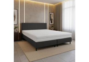 ACTIEDEAL Boxspring 140 x 220 - stof Antraciet | Incl. Pocketvering Matras
