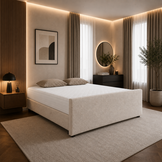 RETOURDEAL Boxspring 180 x 200 Creme | Zonder Hoofdbord - Inc. pocket matras & Voetbord (Niet in originele verpakking)