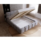 ACTIE Opbergbed 200 x 200 - Stof Antraciet | Como - Zonder Matras + incl. Gasdrukvering