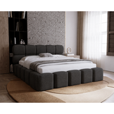 ACTIE Opbergbed 200 x 200 - Stof Antraciet | Como - Zonder Matras + incl. Gasdrukvering