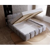 ACTIE Opbergbed 200 x 200 - Stof Antraciet | Como - Zonder Matras + incl. Gasdrukvering