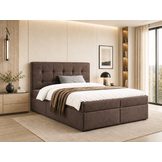 ACTIE Opbergboxspring 200 x 210 - Velvet Bruin | Hoofdbord Glory + bonellvering