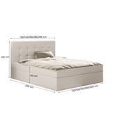 ACTIE Opbergboxspring 200 x 210 - Velvet Bruin | Hoofdbord Glory + bonellvering