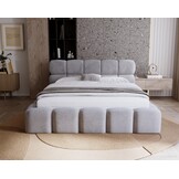 ACTIE Opbergbed 180 x 200 - Teddy stof Ecru | Como - Zonder Matras + Metaal incl. Gasdrukveren