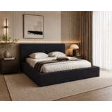 ACTIE Opbergbed 200 x 200 - Suede-look Zwart | Kaila - Zonder Matras + Hout incl. mechanische veren